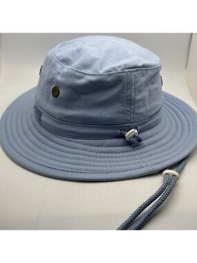 Sloggers Boonie Bucket Hat Men's Light Blue Cotton Adjustable Chin Strap Sun